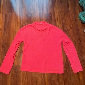 Zara Pink Cut Out Collar Sweater